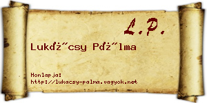 Lukácsy Pálma névjegykártya